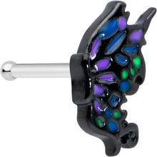 Load image into Gallery viewer, 20G 1/4 Fantasy Black Faerie Wings Nose Bone