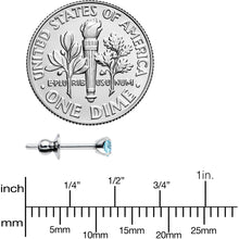 Load image into Gallery viewer, 3mm Blue CZ Gem Implant Grade Titanium Stud Earrings
