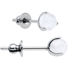 将图片加载到图库查看器,4mm Light Rose Quartz Stone Implant Grade Titanium Stud Earrings