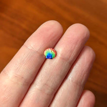 Load image into Gallery viewer, 16G 1/4 Gold Tone Rainbow Scallop Shell Cartilage Tragus Earring