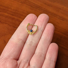 Load image into Gallery viewer, 16G 5/16 Gold Tone Textured Blue Octopus Cartilage Clicker