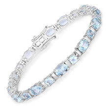 Load image into Gallery viewer, 10.06 Carat Genuine Aquamarine .925 Sterling Silver Bracelet