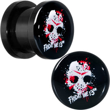 Load image into Gallery viewer, Licensed Friday the 13th Black Jason Mask Screw Fit Plug Set