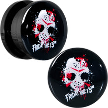 Load image into Gallery viewer, Licensed Friday the 13th Black Jason Mask Screw Fit Plug Set