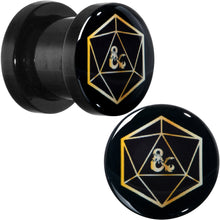将图片加载到图库查看器,Licensed Dungeons & Dragons D20 Dice Black Screw Fit Plug Set