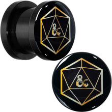 将图片加载到图库查看器,Licensed Dungeons & Dragons D20 Dice Black Screw Fit Plug Set