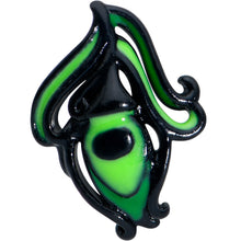 Load image into Gallery viewer, 16G 5/16 Black Striking Peacock Feather Labret Monroe Tragus