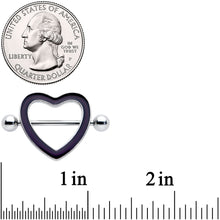 Load image into Gallery viewer, 14G 5/8 Black Heart Valentine Glow in the Dark Nipple Shield Set