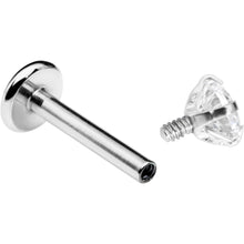 Load image into Gallery viewer, 16G 5/16 Clear Gem Round End Internally Threaded Labret Tragus