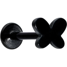 Load image into Gallery viewer, 16G 5/16 Black Simple Butterfly Internally Threaded Labret Tragus