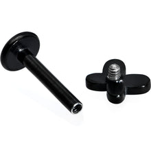 Load image into Gallery viewer, 16G 5/16 Black Simple Butterfly Internally Threaded Labret Tragus