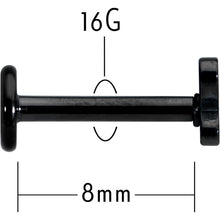 Load image into Gallery viewer, 16G 5/16 Black Simple Butterfly Internally Threaded Labret Tragus