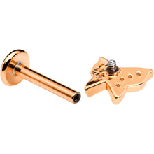 Load image into Gallery viewer, 16G 5/16 Clear Gem Rosy Tone Butterfly Internally Threaded Labret