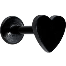 将图片加载到图库查看器,16G 5/16 Black Simple Heart Internally Threaded Labret Tragus