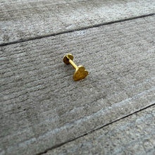 Load image into Gallery viewer, 16G 5/16 Gold Tone Simple Heart Internally Threaded Labret Tragus