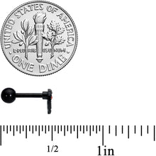 Load image into Gallery viewer, 16G 1/4 Red Gem Black Steampunk Skull Cartilage Tragus Earring