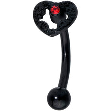 将图片加载到图库查看器,16G 5/16 Red Gem Black Steampunk Skeleton Curved Eyebrow Ring