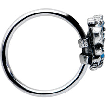 Load image into Gallery viewer, 20G 5/16 Blue Textured Butterfly Nose Hoop