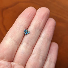 Load image into Gallery viewer, 20G 5/16 Blue Textured Butterfly Nose Hoop