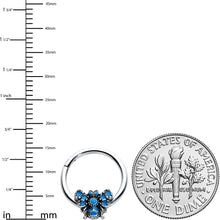 将图片加载到图库查看器,16G 3/8 Blue Textured Butterfly Hinged Segment Ring