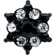 Load image into Gallery viewer, 20G 1/4 Clear CZ Gem Black Abstract Sun Nose Bone