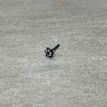 Load image into Gallery viewer, 20G 1/4 Clear CZ Gem Black Abstract Sun Nose Bone