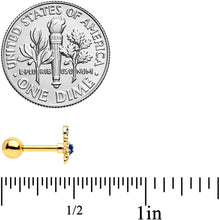 Load image into Gallery viewer, 16G 1/4 Gold Tone Blue Crab Nautical Cartilage Tragus Earring
