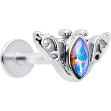 Load image into Gallery viewer, 16G 5/16 Aurora Gem Deco Waves Labret Monroe Tragus