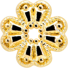 Load image into Gallery viewer, 16G 5/16 Yellow Gem Gold Tone Textured Cross Labret Monroe Tragus