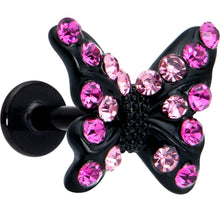 将图片加载到图库查看器,16G 1/4 Pink Gem Black Midnight Butterfly Labret