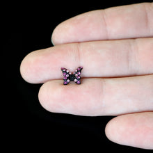 将图片加载到图库查看器,16G 1/4 Pink Gem Black Midnight Butterfly Labret