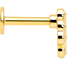 Load image into Gallery viewer, 16G 1/4 Yellow Gem Gold Tone Textured Cross Labret