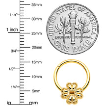 Load image into Gallery viewer, 16G 3/8 Yellow Gem Gold Tone Texture Cross Hinged Segment RIng