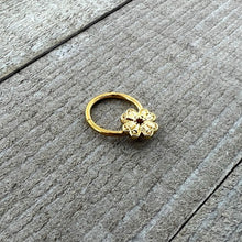 Load image into Gallery viewer, 16G 3/8 Yellow Gem Gold Tone Texture Cross Hinged Segment RIng