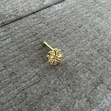 Load image into Gallery viewer, 20G 1/4 Yellow Gem Gold Tone Textured Cross Nose Bone