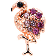 Load image into Gallery viewer, 16G 5/16 Pink Gem Rose Gold Tone Fashion Flamingo Labret Tragus