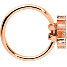 Load image into Gallery viewer, 20G 5/16 Clear Gem Rose Gold Tone Sweet Snowflake Nose Hoop