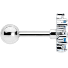将图片加载到图库查看器,16G 1/4 Blue CZ Gem Floral Burst Cartilage Tragus Earring
