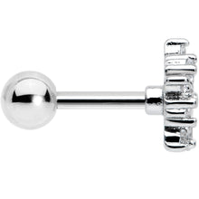 Load image into Gallery viewer, 16G 1/4 Clear CZ Gem Floral Burst Cartilage Tragus Earring