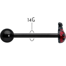将图片加载到图库查看器,Black Classic Ladybug Top End Barbell Tongue Ring