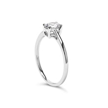 将图片加载到图库查看器,14K White Gold 1/2 Cttw Oval Lab Grown Diamond 4 Prong Solitaire Engagement Ring (F-G Color, VS2-SI1 Clarity) - Size 7
