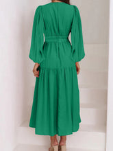 Load image into Gallery viewer, Lightweight Deep V-Neck Balloon Sleeve Maxi Dress Elegant & Flowing Silhouette Unique Dress