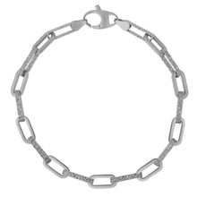 Load image into Gallery viewer, 14k White Gold Diamante Paperclip Chain Bracelet (4.00 mm)