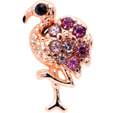 Load image into Gallery viewer, 16G 1/4 Pink Gem Rose Gold Hue Fashion Flamingo Cartilage Tragus
