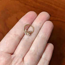 Load image into Gallery viewer, 16G 3/8 Clear Gem Rose Gold Tone Airy Butterfly BCR Captive Ring