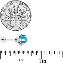 Load image into Gallery viewer, 16G 1/4 Blue Turquoise Claw Hand Cartilage Tragus Earring