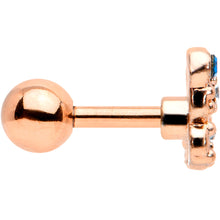 Load image into Gallery viewer, 16G 1/4 Blue Gem Rose Gold Tone Butterfly Cartilage Tragus