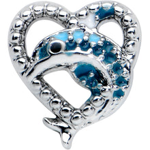 Load image into Gallery viewer, 16G 5/16 Dolphin Blue Heart Valentines Day Labret Monroe Tragus