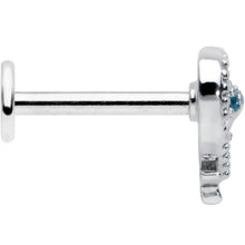 Load image into Gallery viewer, 16G 5/16 Dolphin Blue Heart Valentines Day Labret Monroe Tragus