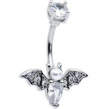 将图片加载到图库查看器,Clear Gem Vampire Bat Halloween Belly Ring